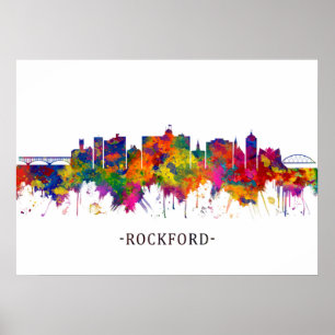 Affiche Skyline Rockford Illinois
