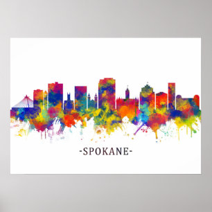 Affiche Skyline Spokane Washington