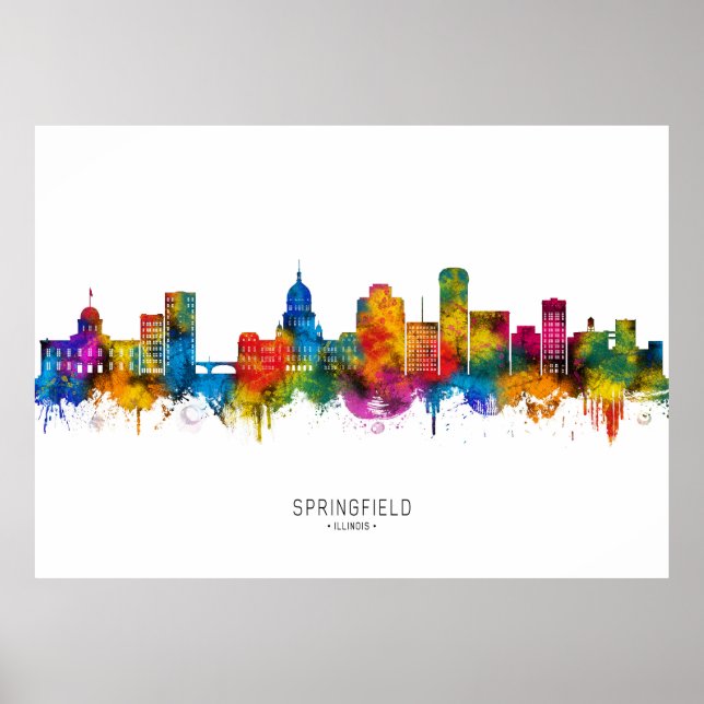 Affiche Skyline Springfield Illinois (Devant)