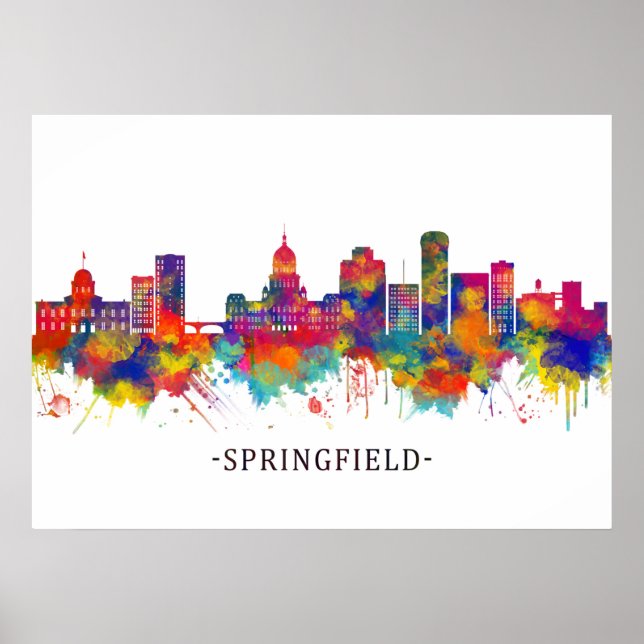 Affiche Skyline Springfield Illinois (Devant)