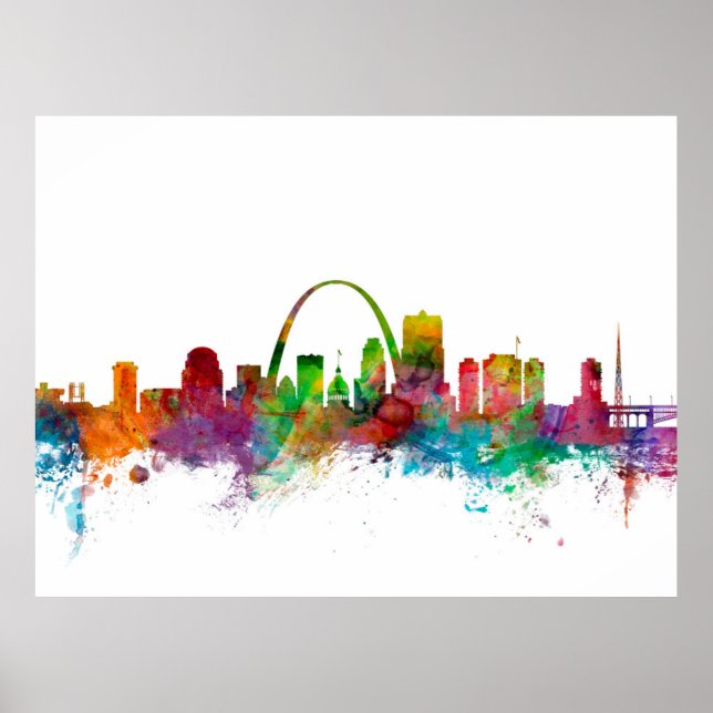 Affiche Skyline St Louis Missouri (Devant)
