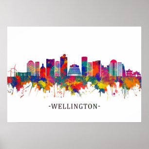Affiche Skyline Wellington New Zealand