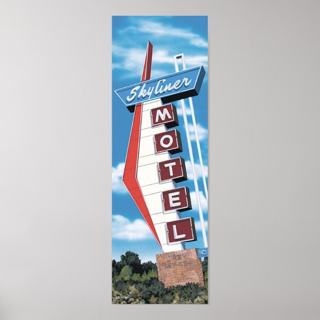 Affiche Skyliner Motel sur l'affiche rétro Route 66 (Devant)