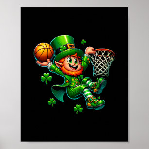 Affiche Slam dunk Saint-Patrick Leprechaun irlandais