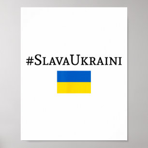 Affiche Slava Ukraïni Avec drapeau de l'Ukraine