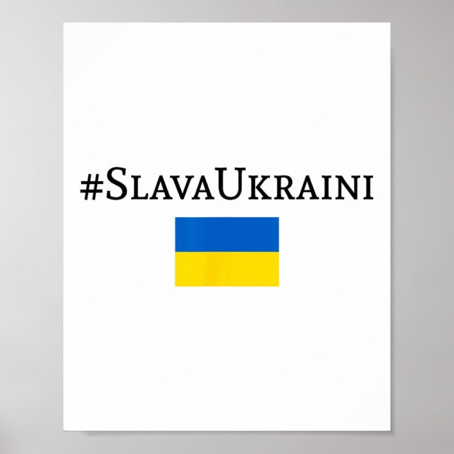 Affiche Slava Ukraïni Avec drapeau de l'Ukraine  (Devant)