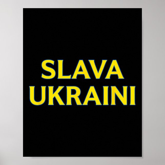 Affiche Slava Ukraïni – Couleurs Ukrainiennes Audacieuses  (Devant)