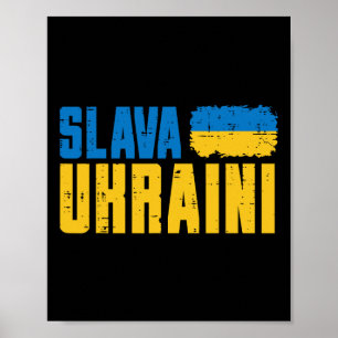 Affiche Slava Ukraini Gloire à l'Ukraine Drapeau Femmes Uk