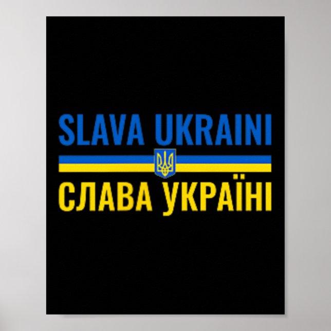 Affiche Slava Ukraini Glory To Ukraine Stand With Ukr Stro (Devant)