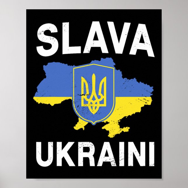Affiche Slava Ukraini Ukraine Map Support Ukrainian Pride  (Devant)