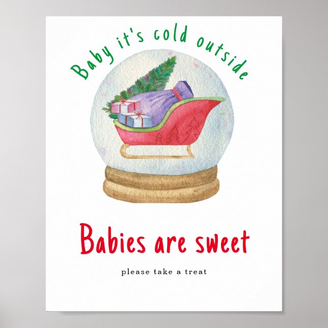 Affiche Sled père Noël - Les bébés sont doux (Devant)