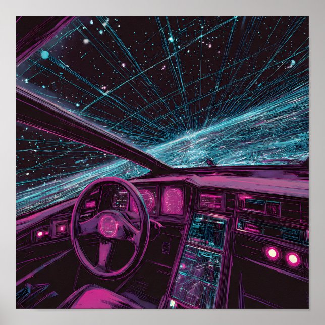 Affiche Sleek High-Tech Art: Digital Horizon Command Deck (Devant)