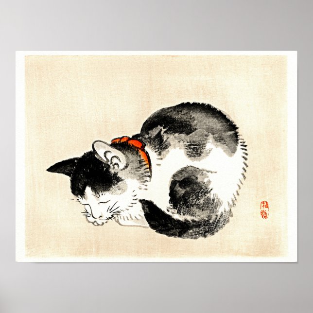 Affiche Sleeping Cat by Kono Bairei (Devant)