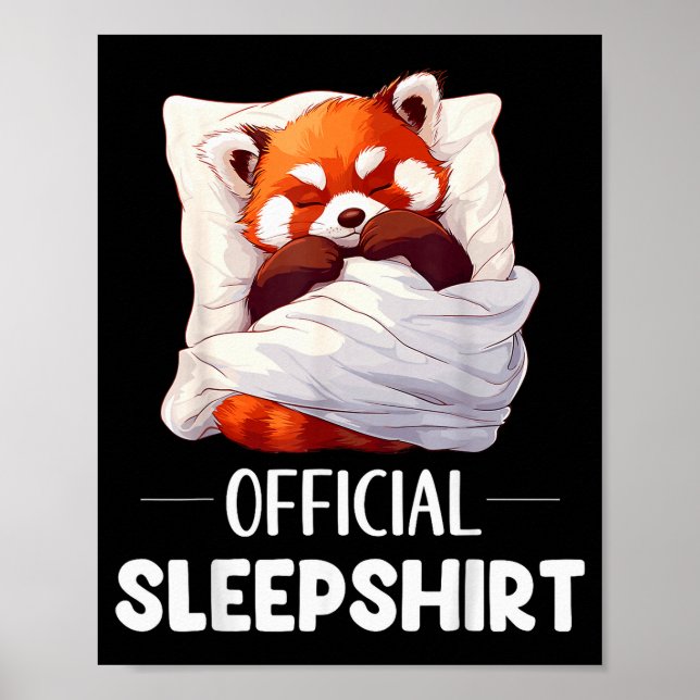 Affiche Sleepshirt Sleeng Red Panda Animal Lovers Pajama  (Devant)