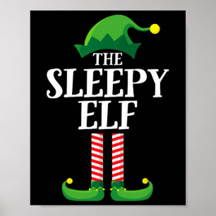 Affiche Sleepy Elf Correspondance Famille Groupe Noël