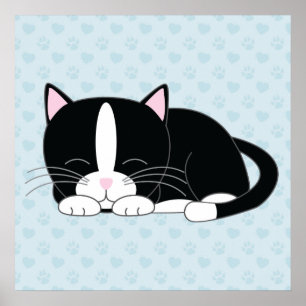 Affiche Sleepy Kitty {Tuxedo}