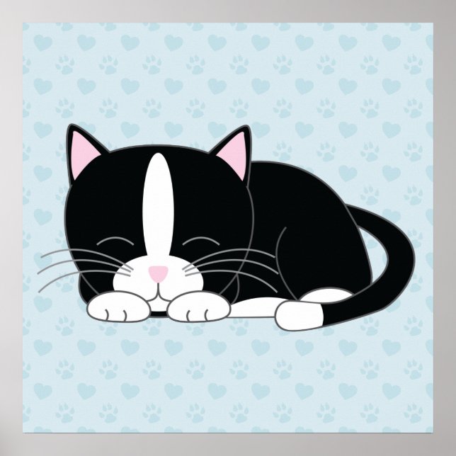Affiche Sleepy Kitty {Tuxedo} (Devant)