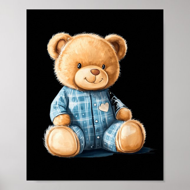 Affiche Sleepy Teddy Bear In Cute Pajama Outfit  (Devant)