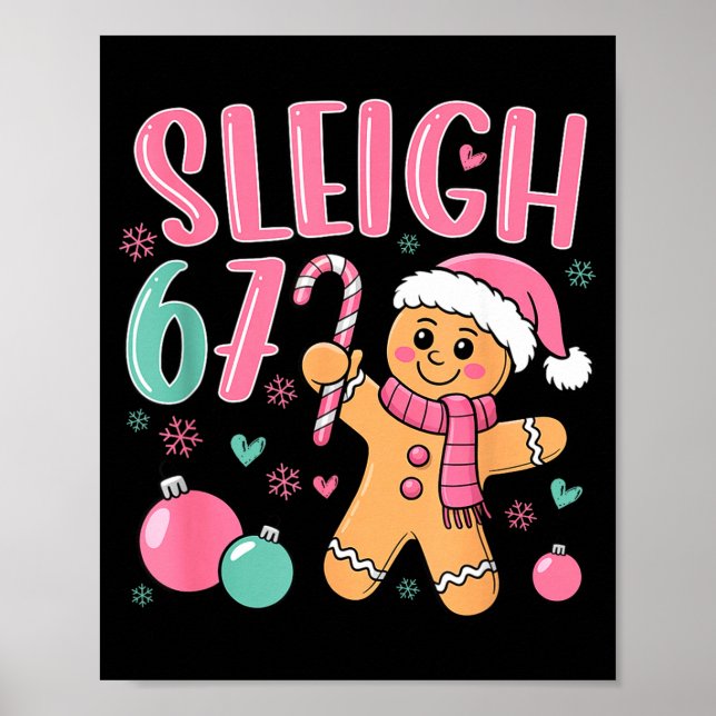 Affiche Sleigh 67 Gingerbread Christmas Six Seven Meme Vir (Devant)