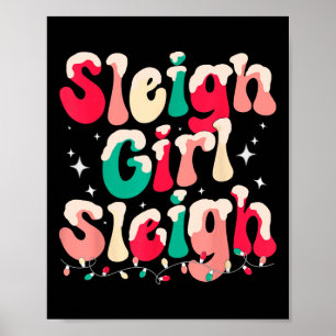 Affiche Sleigh Girl Sleigh Noël Rétro Noël Noël Fêtes