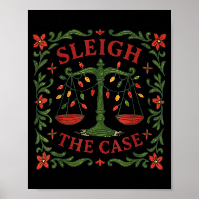 Affiche Sleigh The Case Funny Lawyer Xmas Design  (Devant)