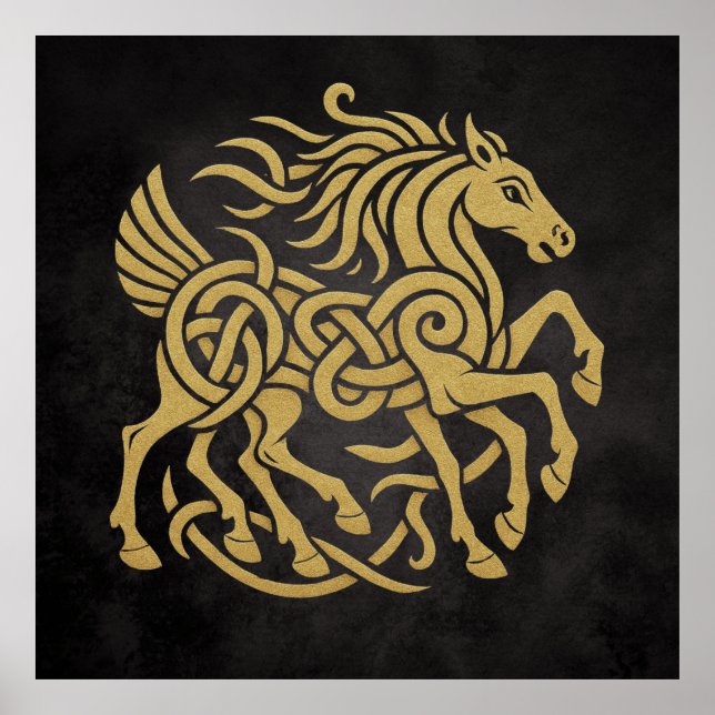 Affiche Sleipnir Cheval à Huit Pattes Mythologie Nordique  (Devant)