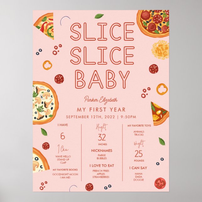 Affiche Slice Slice Baby First Birthday Milestone (Devant)