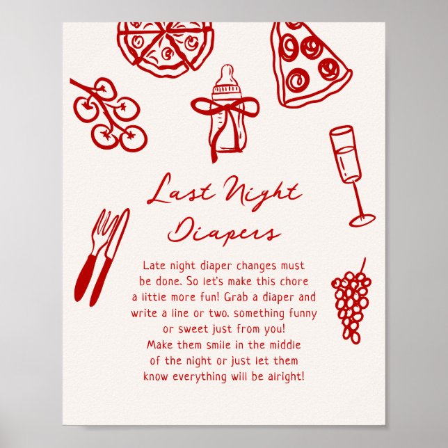 Affiche Slice Slice Baby Late Night Diapers Jeu imprimable (Devant)