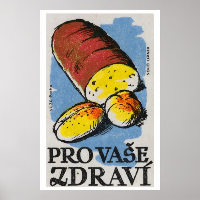 Affiche Sliced Bread - Matchbox Print - Czech Wall Art (Devant)