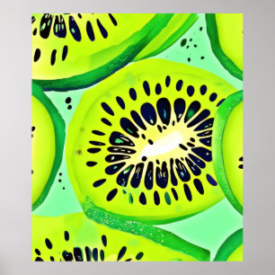 Affiche Slices Kiwi : Vibrant et frais