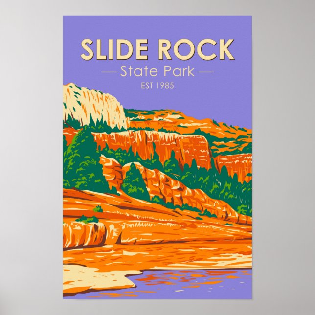 Affiche Slide Rock State Park Arizona Vintage (Devant)