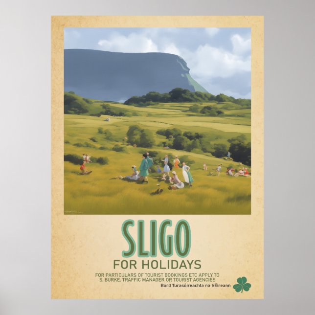 Affiche Sligo Irlande, Retro Irish Travel Advert (Devant)