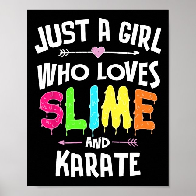 Affiche Slime Et Karate Graphisme Pour Filles Femmes (Devant)