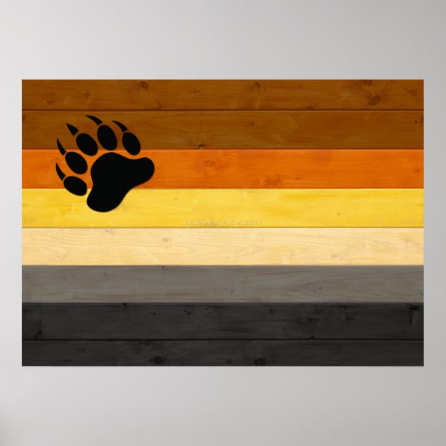 Affiche SlipperyJoe's Bear Pride drapeau de la texture du  (Devant)