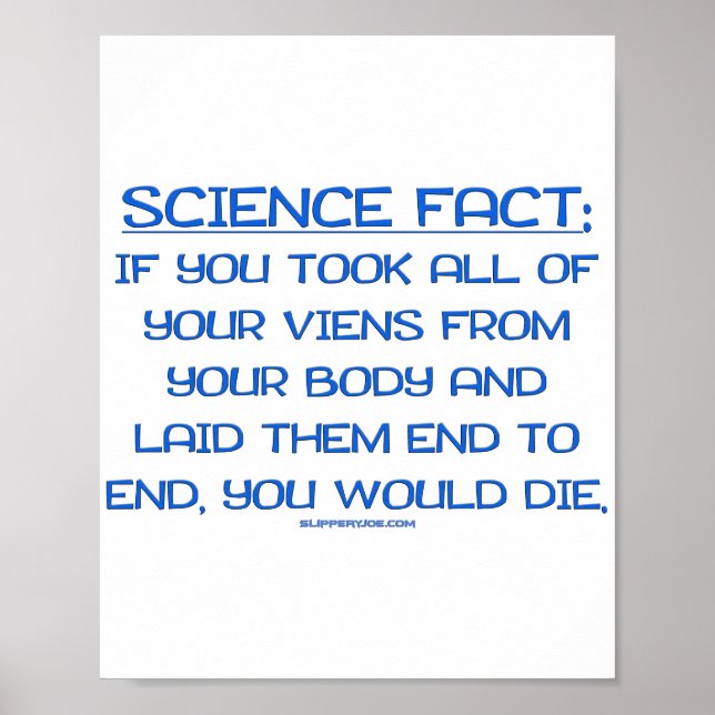 Affiche SlipperyJoe's drôle dire science fait bleu remov (Devant)