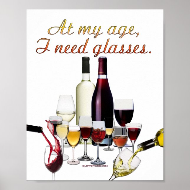 Affiche SlipperyJoe's Glasses fermented grapes wine pourin (Devant)
