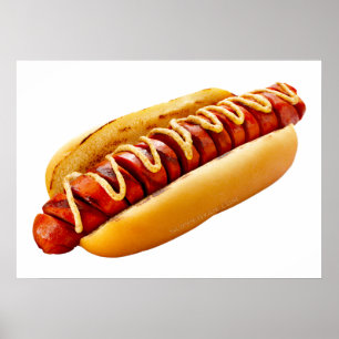 Affiche SlipperyJoe's hot dog ambiance estivale BBQ niché 