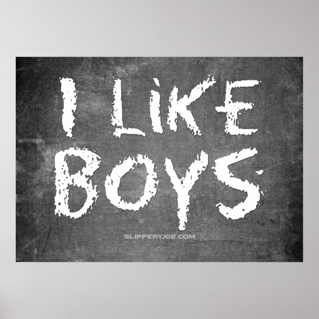 Affiche SlipperyJoe's I Like Boys sale Chalkboard écriture (Devant)