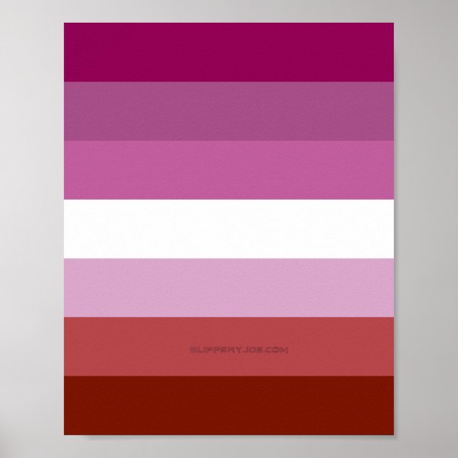 Affiche SlipperyJoe's Lesbian Pride drapeau feminine Lipst (Devant)
