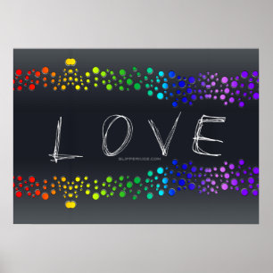 Affiche SlipperyJoe's Love mots points arc-en-ciel griffon