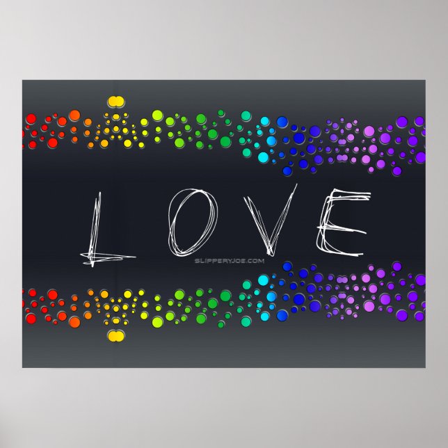 Affiche SlipperyJoe's Love mots points arc-en-ciel griffon (Devant)