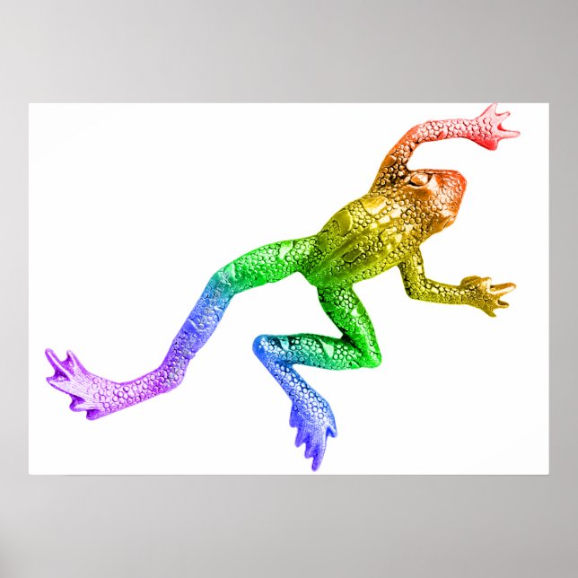 Affiche SlipperyJoe's Pride Frog animal rampant arc-en-cie (Devant)