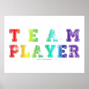 Affiche SlipperyJoe's Team Player mots orgueil couleurs pl