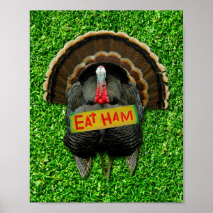Affiche SlipperyJoe's Thanksgiving turkey grass manger du 