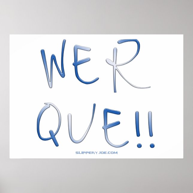 Affiche SlipperyJoe's werque mot manuscrit dire phras (Devant)