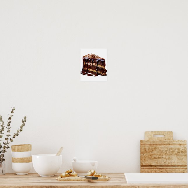 Affiche SlipperyLa décadence de gâteau au chocolat pur de  (Cuisine)