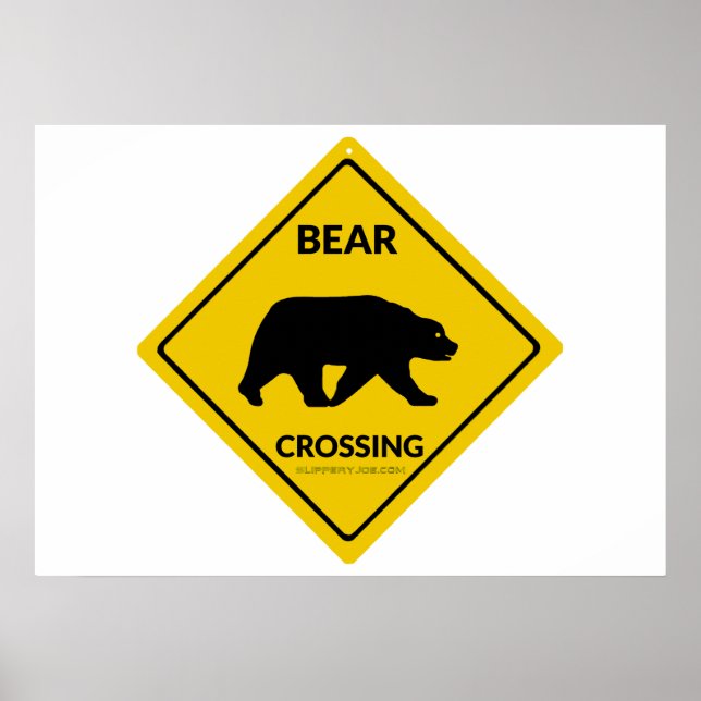 Affiche SlipperySignal de passage de l'ours de Joe silhoue (Devant)