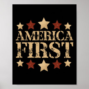 Affiche Slogan politique rétro audacieux et tenace America
