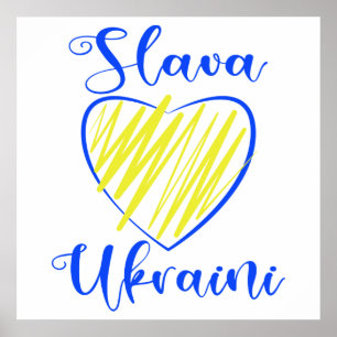 Affiche Slogan Slava La gloire ukrainienne au coeur de l'U