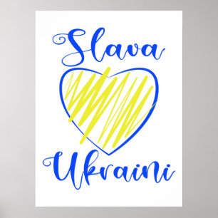 Affiche Slogan Slava La gloire ukrainienne au coeur de l'U